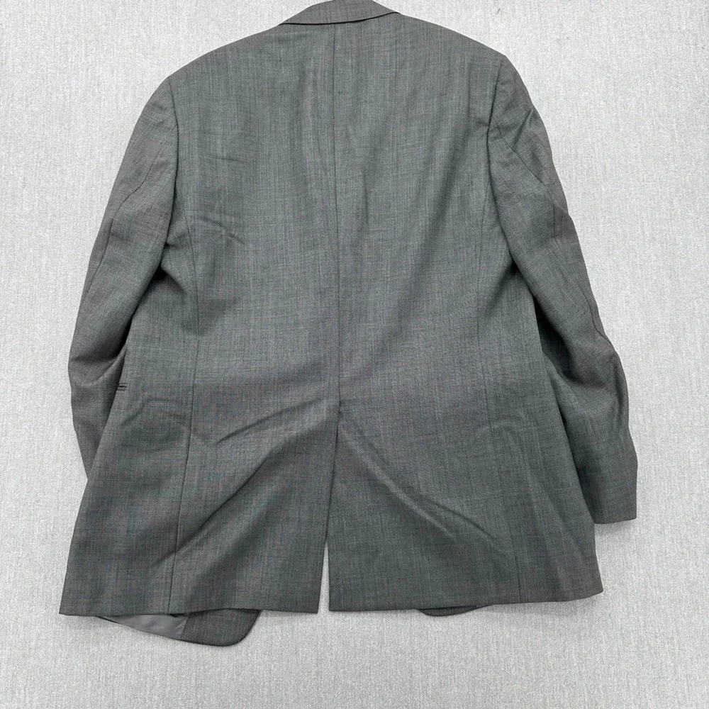 Hart Schaffner Marx Blazer Mens 42L Gray Two Button Suit Jacket Wool Blend
